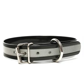 Mystique® Biothane nyakörv classic 19mm fényvisszaverö fekete gold 35-43cm