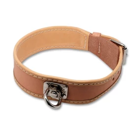 Mystique® utánkereső bőr nyakörv natúr 38mm 40 cm