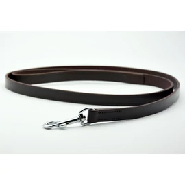 Valódi bőr klasszikus póráz nikelezett csattal, világosbarna 120cm