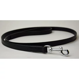 Valódi bőr klasszikus póráz nikelezett csattal, fekete 120cm
