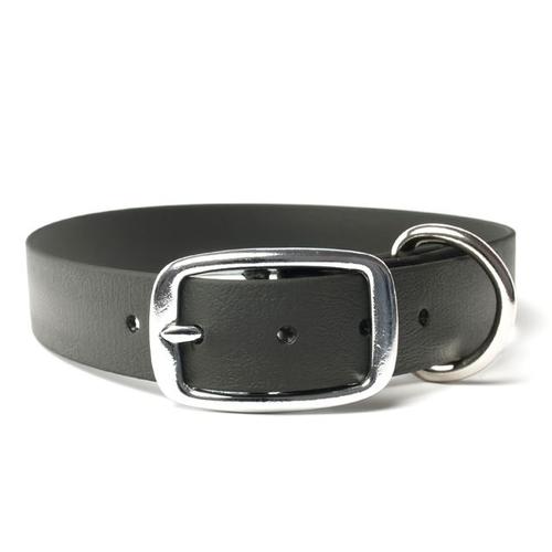 Mystique® Biothane deluxe nyakörv 25mm fekete 50-58cm