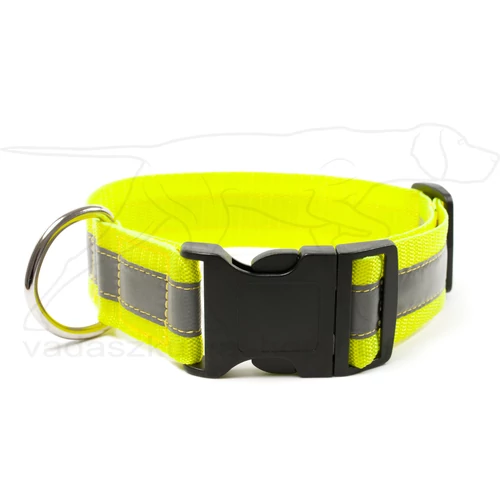 Mystique® Fényvisszaverő nyakörv click csattal 40mm neonsárga 30-40cm
