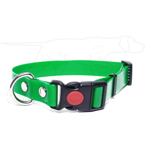 Mystique® Biothane safety click collar 19mm 30-40cm zöld gold