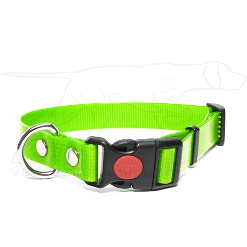 Mystique® Biothane safety click collar 19mm 30-40cm világos zöld gold