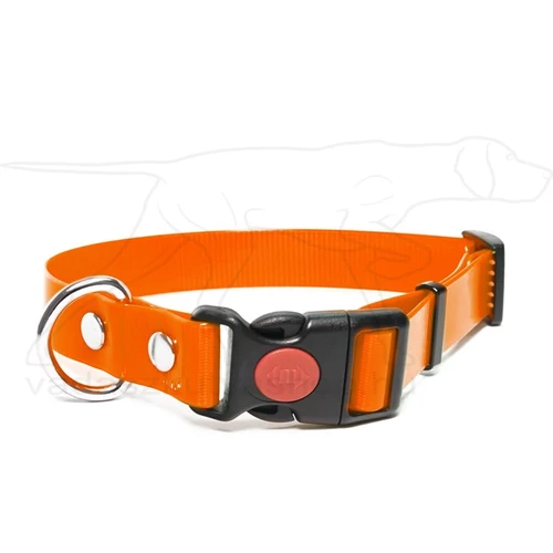 Mystique® Biothane safety click collar 25mm 40-50cm narancs gold