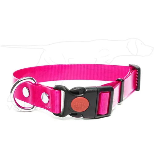 Mystique® Biothane safety click collar 25mm 40-50cm rózsaszín gold