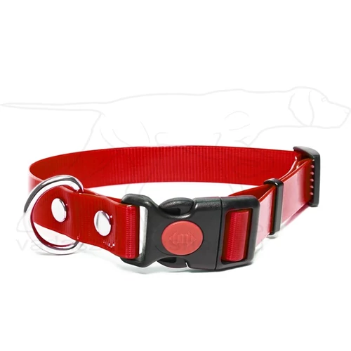 Mystique® Biothane safety click collar 19mm 30-40cm vörös gold