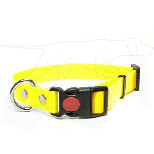 Mystique® Biothane safety click collar 19mm 30-40cm neom sárga