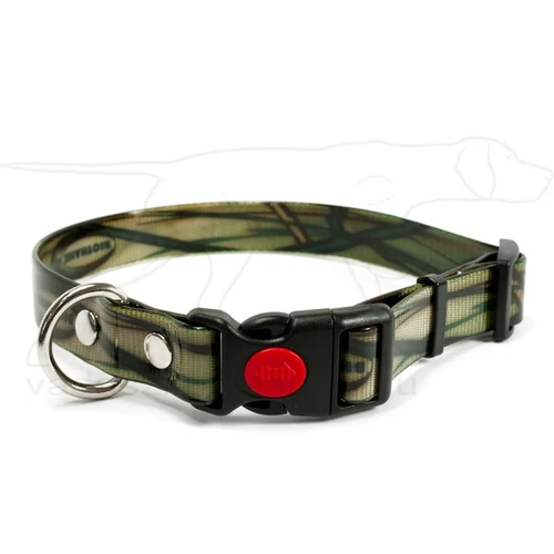 Mystique® Biothane safety click collar 19mm 30-40cm camo khaki gold