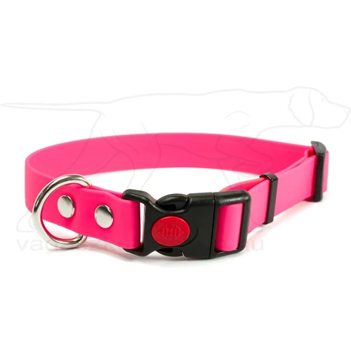 Mystique® Biothane safety click collar 16mm 20-30cm neon rózsaszín