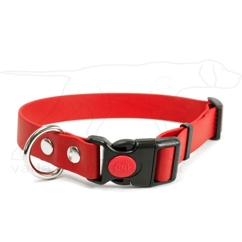 Mystique® Biothane safety click collar 19mm 30-40cm piros