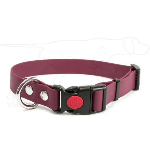 Mystique® Biothane safety click collar 19mm 30-40cm bor vörös