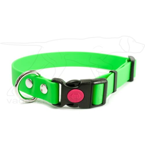 Mystique® Biothane safety click collar 25mm 40-50cm neon zöld