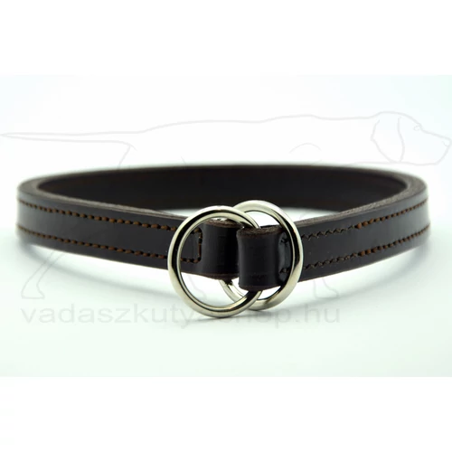Valódi bőr fix fojtó nyakörv, sötétbarna 16mm X 55cm