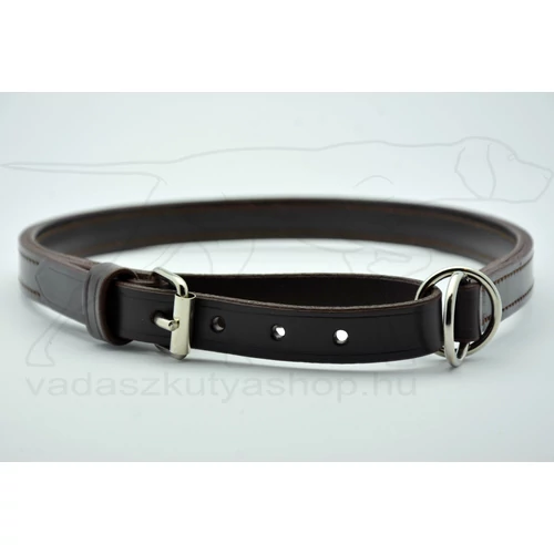Valódi bőr, csatos fojtó nyakörv, világosbarna, 16mm x 55cm (52-58cm)