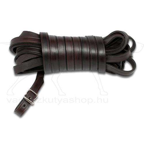 Lapos bőr nyomkövető/vércsapa póráz 14mm 10m barna