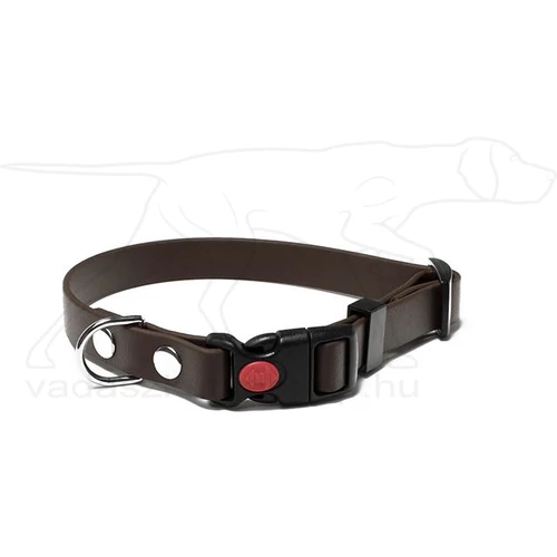 Mystique® Biothane safety click collar 16mm 20-30cm barna