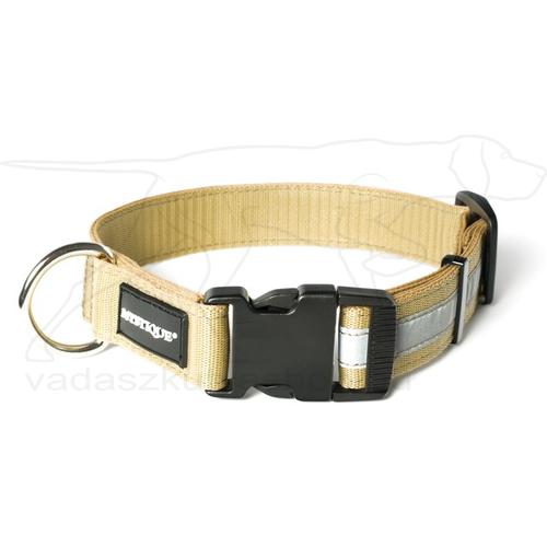 Mystique® Fényvisszaverő nyakörv click csattal 25mm bézs 40-50cm