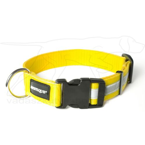 Mystique® Fényvisszaverő nyakörv click csattal 25mm sárga 40-50cm