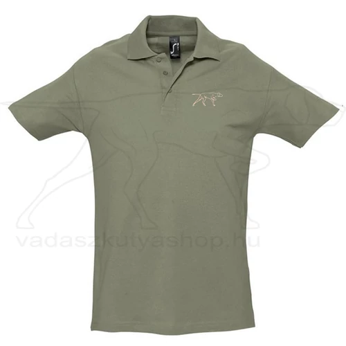 Galléros piké póló khaki - M