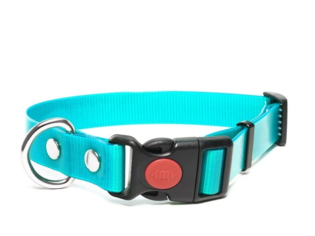 Mystique® Biothane safety click collar 19mm 30-40cm turquoise gold